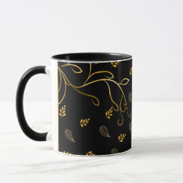 Caneca Impressão preto e Dourado