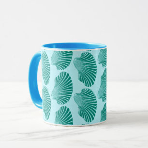 Caneca Impressão, Turquesa e Aqua do bloco de caldeiras 
