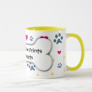 Caneca Impressões da pata da licença dos animais de
