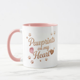 Caneca Impressões digitais no meu coração - Pet Lover