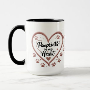 Caneca Impressões digitais no meu coração - Rosa Dourado