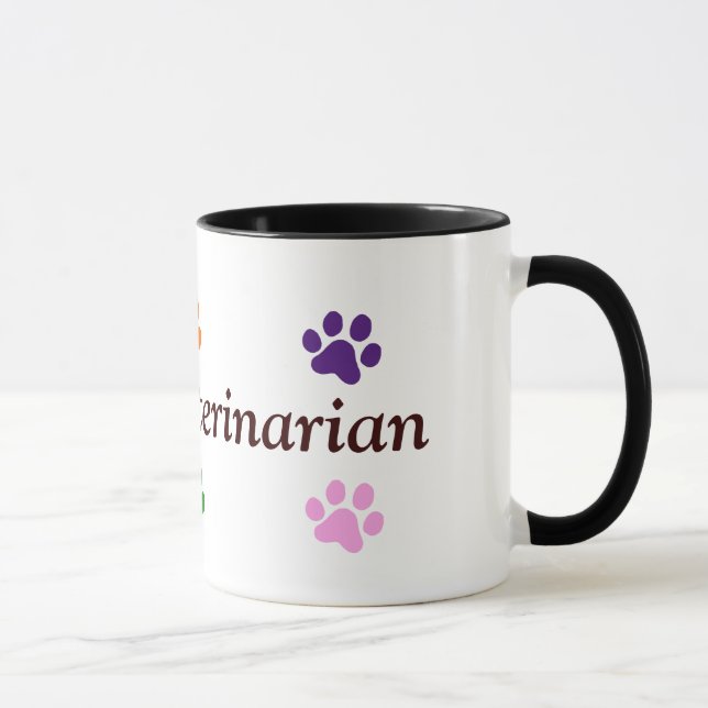 Caneca Impressões Veterinário-Coloridos futuros da pata (Direita)