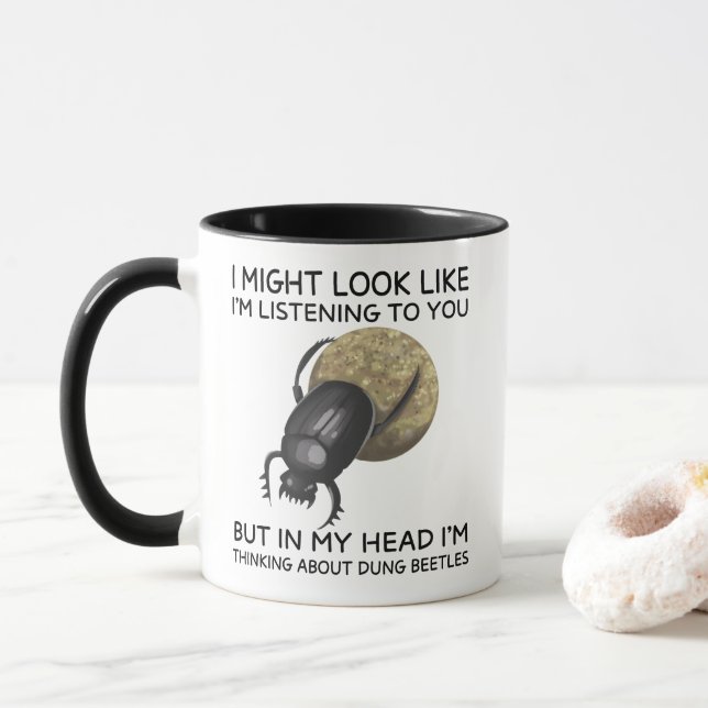 Caneca In My Head I'm Thinking About Dung Beetles (Com Donut)