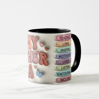 Caneca In My Teacher Era Puffy 3D Retro 11oz Combo Mug