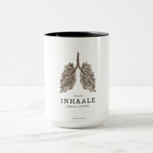 Caneca "Inale Coragem" Arte Conceitual Pulmões Feitos d