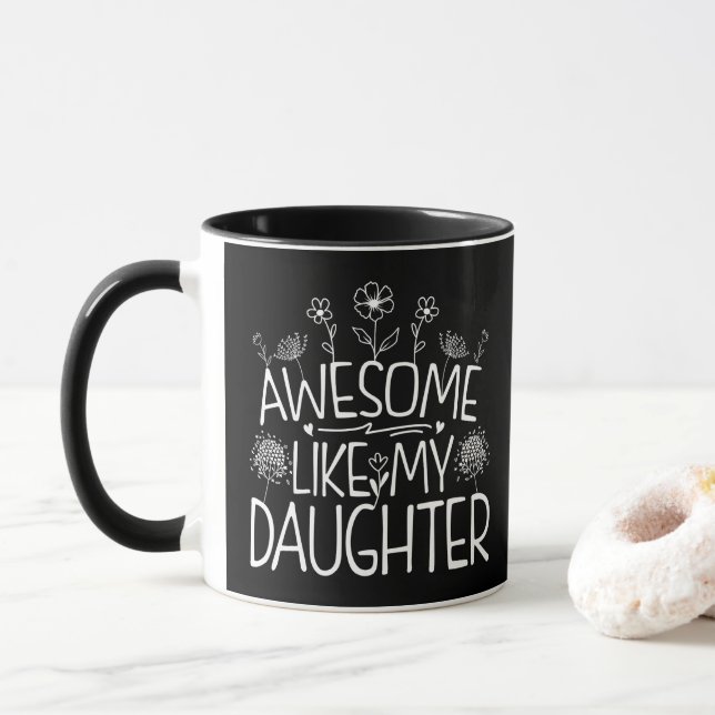 Caneca Incrível Como Minha Filha Presente Flor Silvestre  (Com Donut)