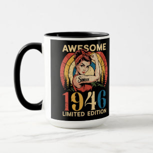 Caneca Incrível Desde 1946 Retro 80º Aniversário Feminino