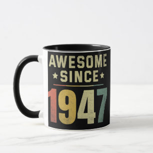 Caneca Incrível desde 1947 75º Aniversário Retro Men Wome