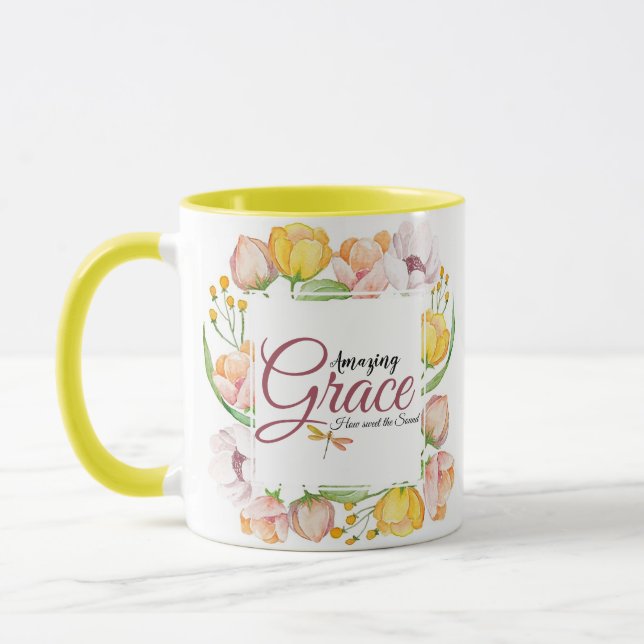 Caneca incrível graça aquarela floral   (Esquerda)