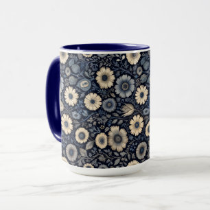 Caneca Indigo Floral Art Burne-Jones Inspirou Design