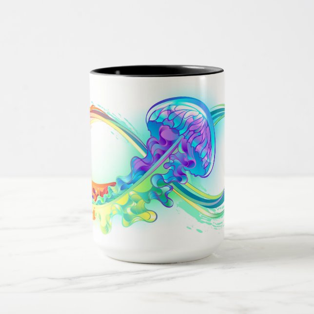 Caneca Infinidade com água-vivas do Arco-Íris (Centro)