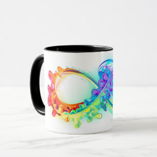 Caneca Infinidade com água-vivas do Arco-Íris