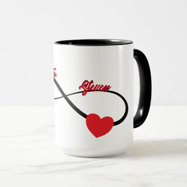 Caneca Infinidade Personalizada Com Coração (Frente Esquerda)