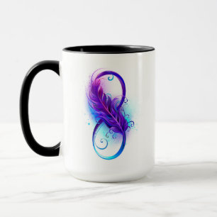 Caneca Infinito com Pena Roxa