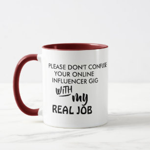 Caneca Influenciador Online Marketing Gig Real Job Engraç