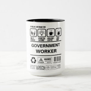 Caneca Informações de Processamento do Trabalhador de Gov