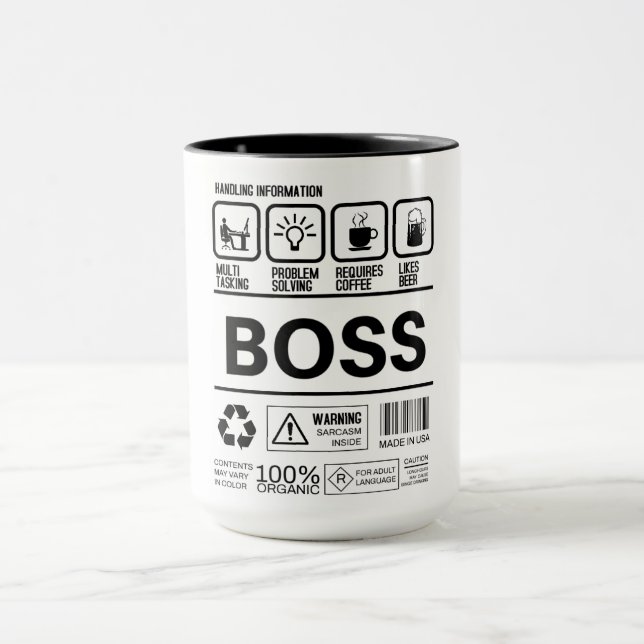Caneca Informações de Tratamento de Chefe Engraçado (Centro)