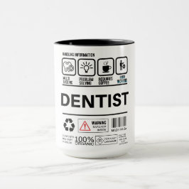 Caneca Informações de Tratamento de Dentista Engraçado