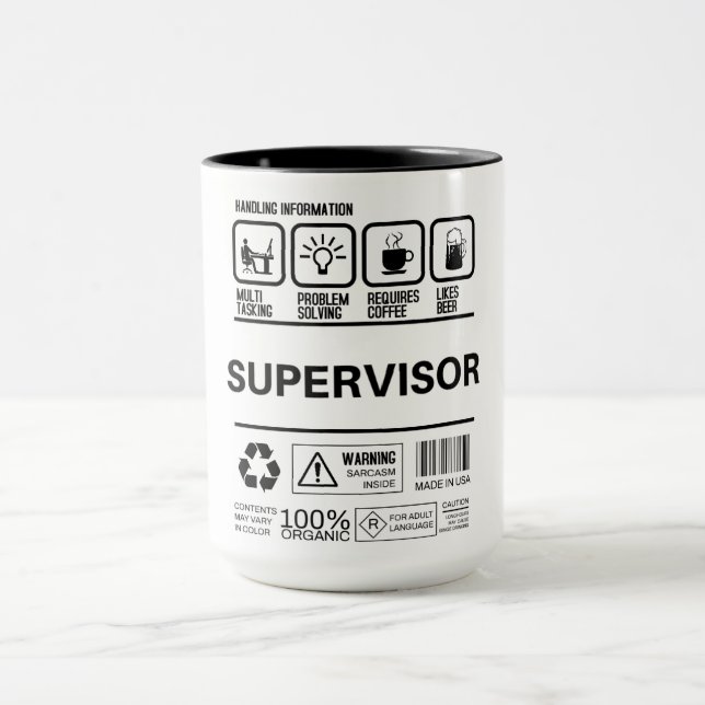 Caneca Informações Engraçadas de Processamento de Supervi (Centro)
