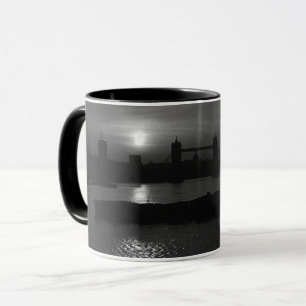 Caneca Inglaterra antiga pôr do sol Londres Ponte da Torr