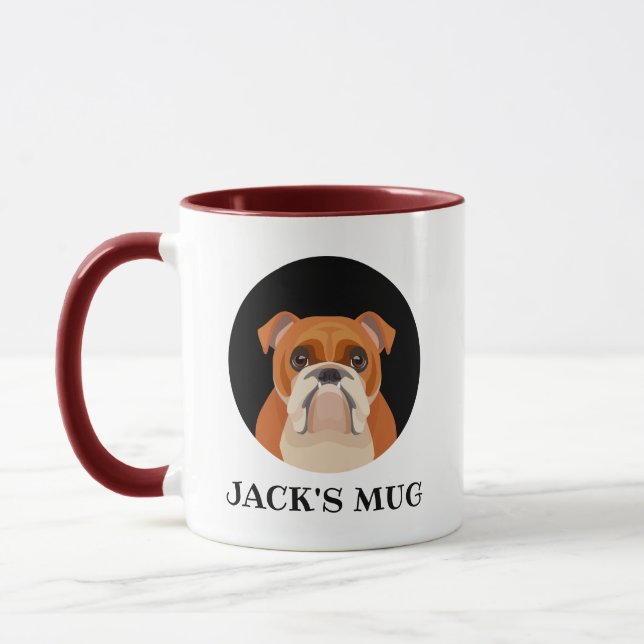 Caneca Inglês Bulldog Personalizado (Esquerda)
