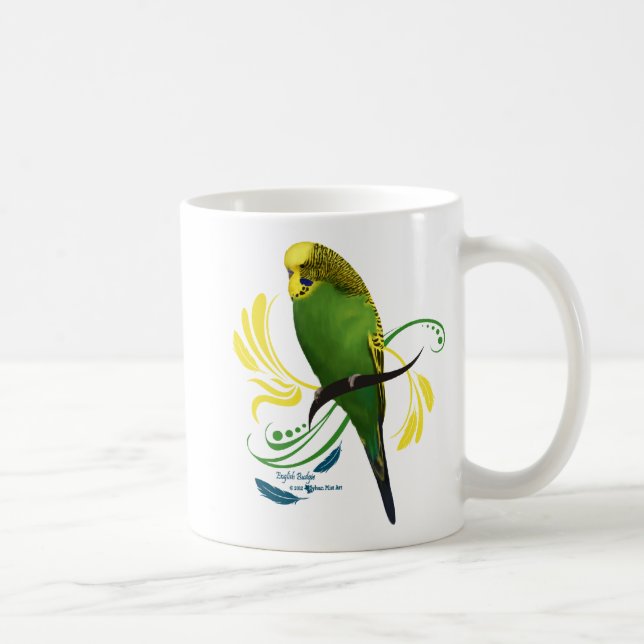 Caneca Inglês verde Budgie (Direita)