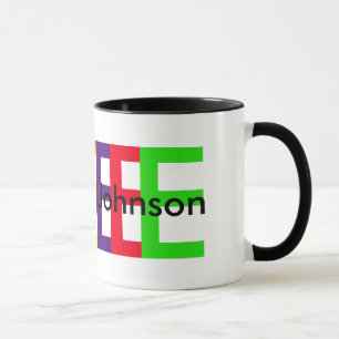 Caneca iniciais coloridas personalizadas
