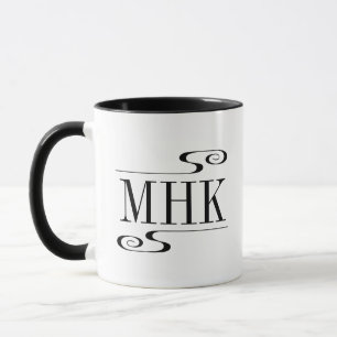 Caneca Iniciais Simples de Monograma de Rochas