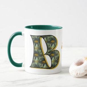 Caneca Inicial B Monograma de Margarida Personalizado