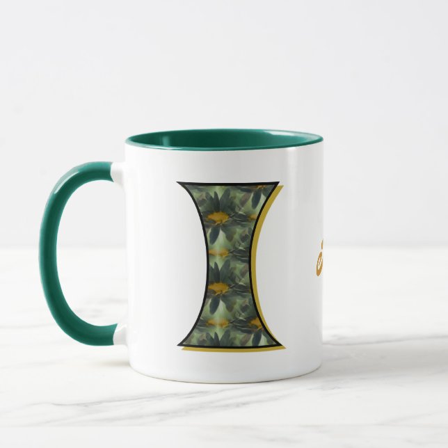 Caneca Inicial de Monograma de Margarida Personalizado I (Esquerda)