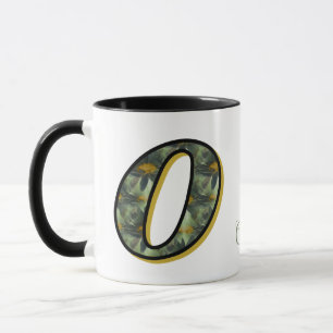 Caneca Inicial de Monograma O Margaridas Arte Floral Pers