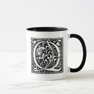 Caneca Inicial decorativa "Q" da letra
