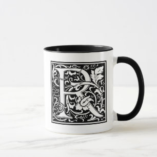 Caneca Inicial decorativa "R" da letra