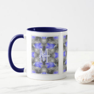 Caneca Inicial do Monograma Personalizado Floral Arte Nom