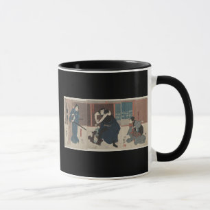 Caneca Inimigo de ataque do samurai cerca de Japão 1848
