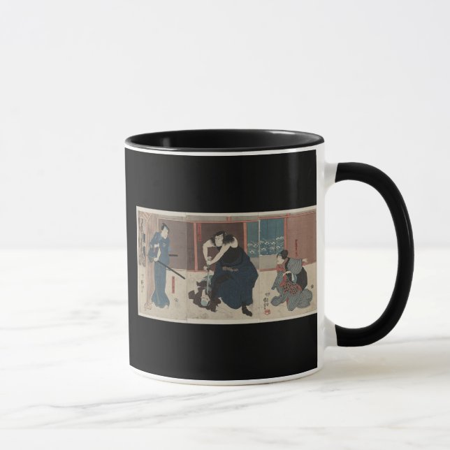 Caneca Inimigo de ataque do samurai cerca de Japão 1848 (Direita)