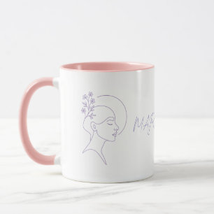 Caneca Inner Bloom – Perfil de Mulher de Linha Única com