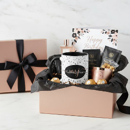 Caneca Inscrição Dourada de Rosa elegante em Black Mug