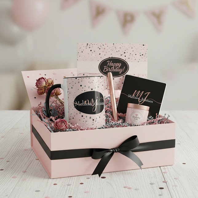 Caneca Inscrição Dourada de Rosa elegante em Black Mug (Criador carregado)