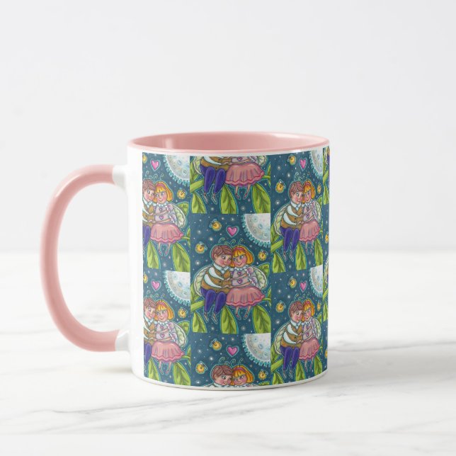 CANECA INSETOS AMANTES, FIREFLIES E LUA CHEIA, NAMORADOS (Esquerda)