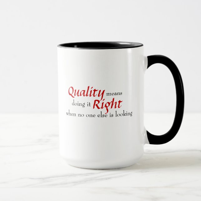 Caneca inspirada das citações da qualidade (Direita)