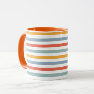 Caneca Inspirado nos anos 70 com Listras Geométricas Mult