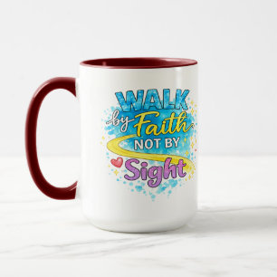 Caneca Inspiradora 'Caminhe pela Fé Não pela Visão