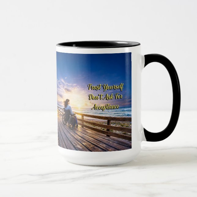 Caneca Inspiradora do Pôr do Sol no Oceano (Direita)