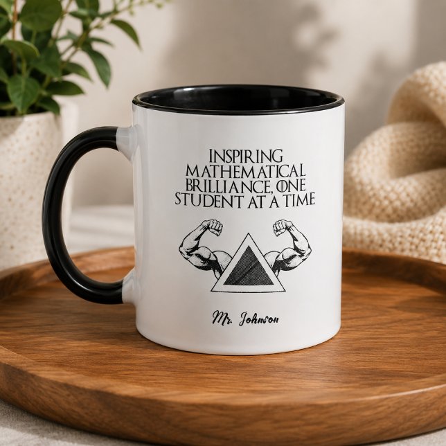 Caneca Inspirando a Brilhantismo Matemático Foco no Aluno (Criador carregado)
