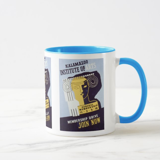 Caneca Instituto das artes - poster de Kalamazoo de WPA - (Direita)