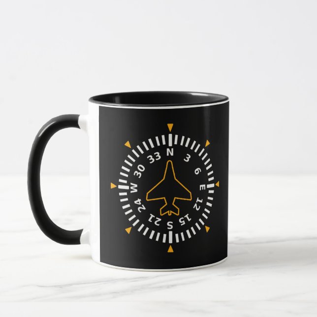 Caneca Instrumento de Voo de Compass de Aeronaves (Esquerda)