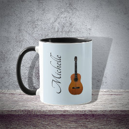 Caneca Instrumento Musical, Guitarrista Azul