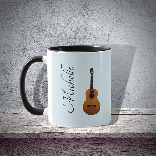 Caneca Instrumento Musical, Guitarrista Azul (Criador carregado)