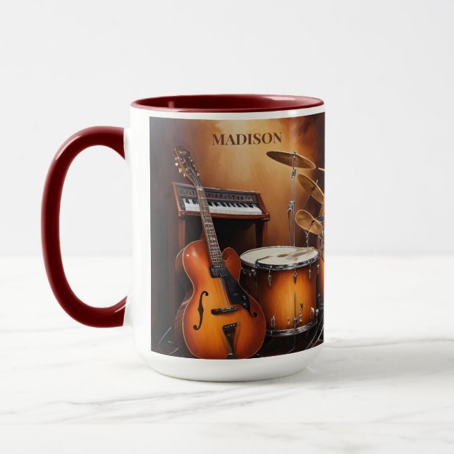 Caneca Instrumentos Musicais de Nome Personalizado (Esquerda)